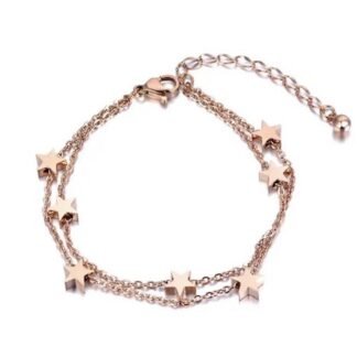 bracelet or rose etoiles