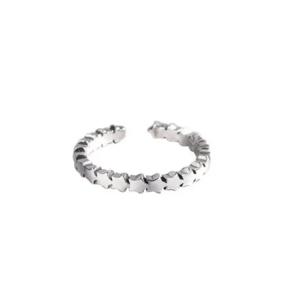 bague petites etoiles argent