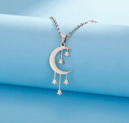 collier pendentif lune etoile