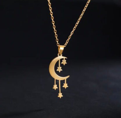 collier pendentif lune etoile