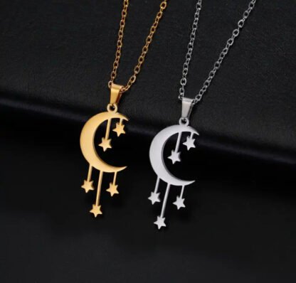 collier pendentif lune etoile