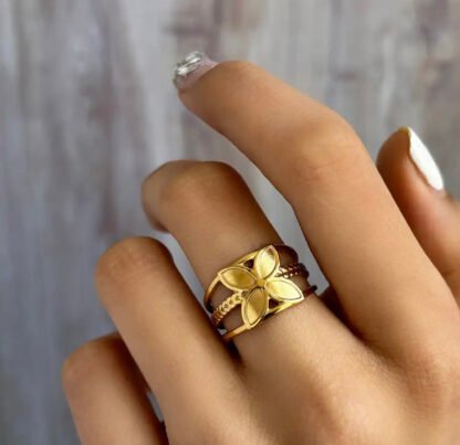 bague fleur femme