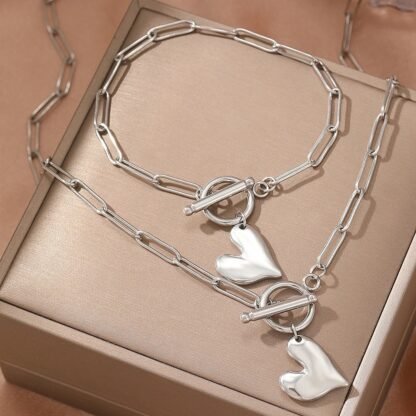 collier coeur chaine gros maillon