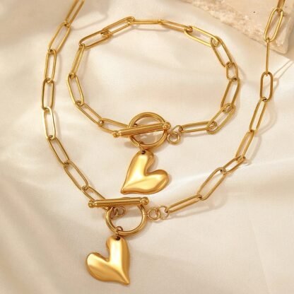 collier coeur chaine gros maillon