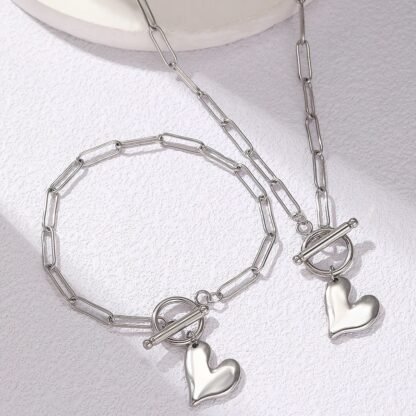 collier coeur chaine gros maillon