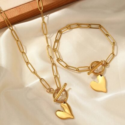 collier coeur chaine gros maillon