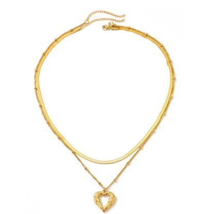 collier coeur double rang